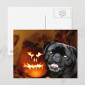 Halloween Mops Dog Postkarte (Vorne/Hinten)