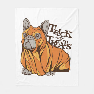 Halloween Mops Fleecedecke