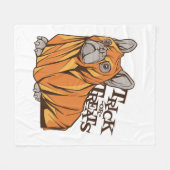 Halloween Mops Fleecedecke (Vorderseite (Horizontal))