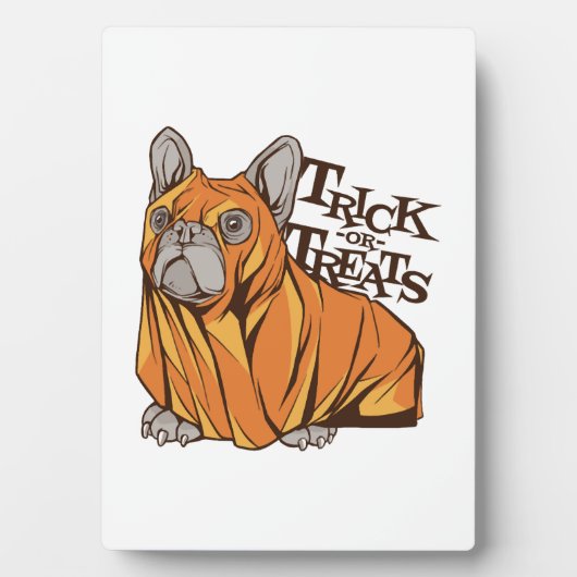 Halloween-Mops Fotoplatte (Vorderseite)