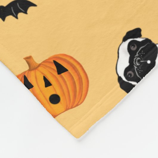 Halloween Mops Ghost Niedlich Pumpkin Bats Fleecedecke (Ecke)