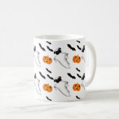 Halloween Mops Ghost Niedlich Pumpkin und Flederma Kaffeetasse (VorderseiteRechts)