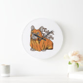 Halloween-Mops Große Wanduhr (Zuhause)