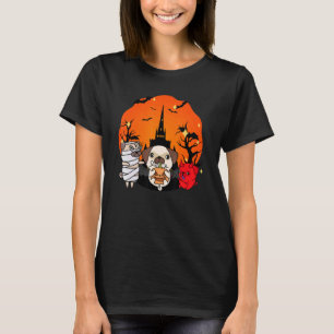 Halloween-Mops-Hunde-Süßes-oder-Saures-Hunderasse- T-Shirt