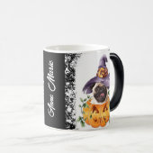 Halloween-Mops in Jackolantern Verwandlungstasse (VorderseiteRechts)