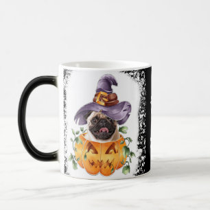 Halloween-Mops in Jackolantern Verwandlungstasse