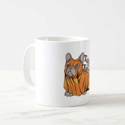 Halloween Mops Kaffeetasse (Vorderseite Links)