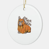 Halloween-Mops Keramik Ornament (Links)