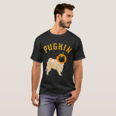 Halloween Mops-Kürbis T-Shirt (Vorne ganz)