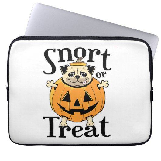 Halloween-Mops Laptopschutzhülle (Vorderseite)