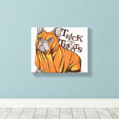 Halloween Mops Leinwanddruck (Insitu (Holzboden))