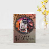 Halloween - Mops - Lily Lou Karte (Gelbe Blume)