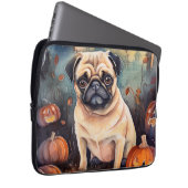 Halloween-Mops mit Pumpkins Beängstigend Laptopschutzhülle (Vorne Rechts)
