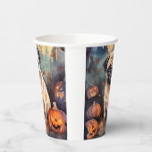 Halloween-Mops mit Pumpkins Beängstigend Pappbecher (Links)