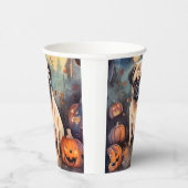 Halloween-Mops mit Pumpkins Beängstigend Pappbecher (Rechts)