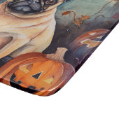 Halloween-Mops mit Pumpkins Beängstigend Schneidebrett (Ecke)