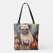 Halloween-Mops mit Pumpkins Beängstigend Tasche (Rückseite)