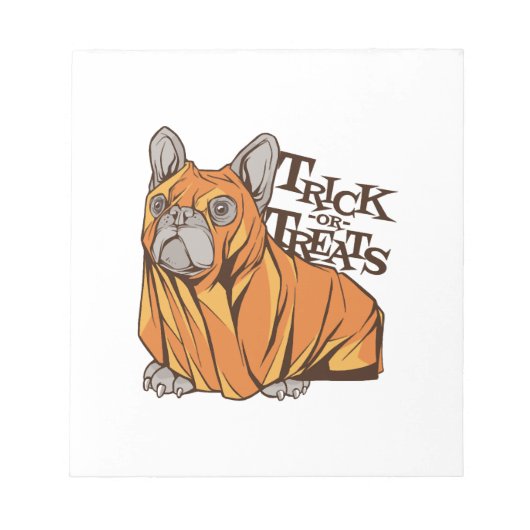 Halloween-Mops Notizblock (Vorderseite)