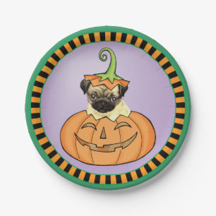 Halloween-Mops Pappteller