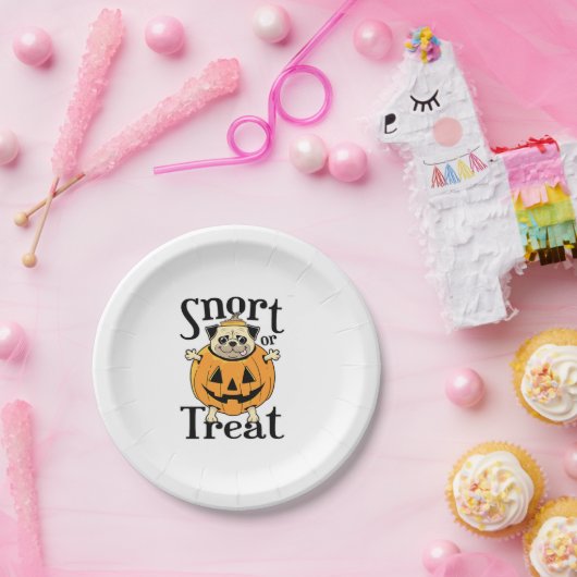 Halloween-Mops Pappteller (Party)