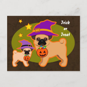 Halloween-Mops Postkarte