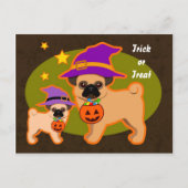 Halloween-Mops Postkarte (Vorderseite)