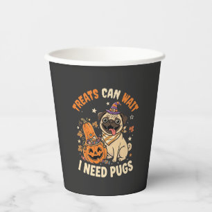 Halloween-Mops-Pumpkin-Leckereien Pappbecher
