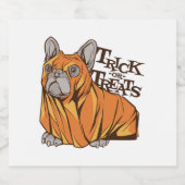 Halloween Mops Schaumweinetikett (Einzelnes Label)