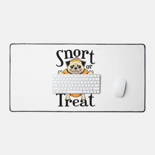 Halloween-Mops Schreibtischunterlage (Tastatur & Maus)