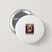 Halloween-Mops-Shirt mit spookigem Friedhof Vintag Button (Vorne & Hinten)
