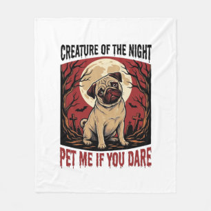 Halloween-Mops-Shirt mit spookigem Friedhof Vintag Fleecedecke