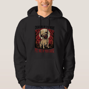 Halloween-Mops-Shirt mit spookigem Friedhof Vintag Hoodie