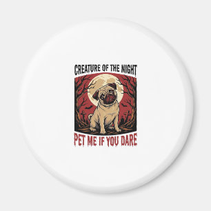 Halloween-Mops-Shirt mit spookigem Friedhof Vintag Magnet