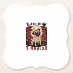 Halloween-Mops-Shirt mit spookigem Friedhof Vintag Untersetzer