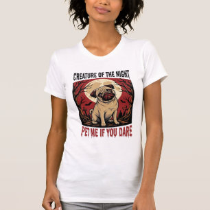 Halloween-Mops-Shirt mit spooky Friedhof Vintage T-Shirt
