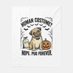 Halloween-Mops-Shirt Vintage Lustiger Hundekostüm- Fleecedecke