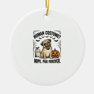 Halloween-Mops-Shirt Vintage Lustiger Hundekostüm Keramik Ornament