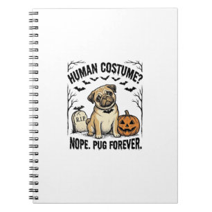 Halloween-Mops-Shirt Vintage Lustiger Hundekostüm  Notizblock