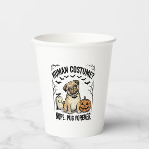 Halloween-Mops-Shirt Vintage Lustiger Hundekostüm Pappbecher