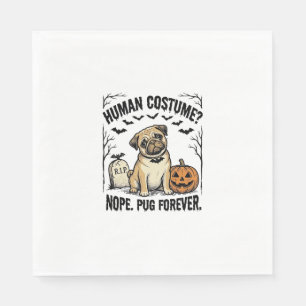 Halloween-Mops-Shirt Vintage Lustiger Hundekostüm  Serviette