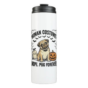 Halloween-Mops-Shirt Vintage Lustiger Hundekostüm  Thermosbecher