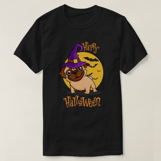 Halloween-Mops T-Shirt (Design vorne)