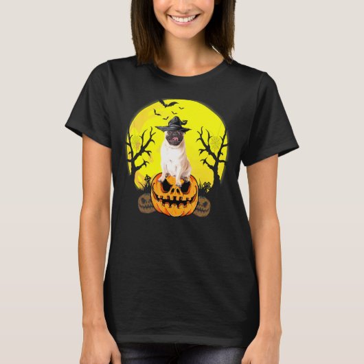 Halloween-Mops T-Shirt (Vorderseite)