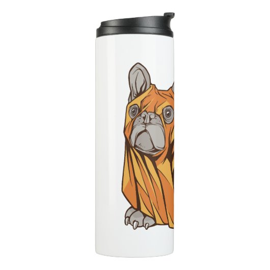 Halloween Mops Thermosbecher (Nach links gedreht)