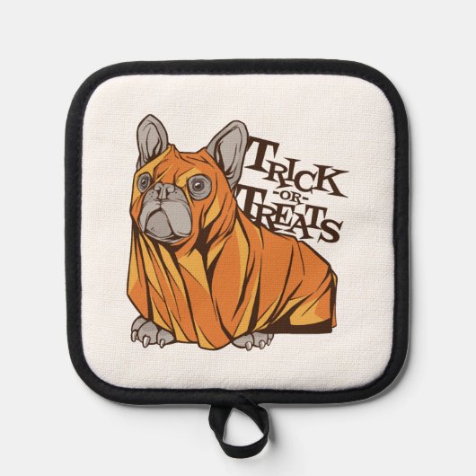 Halloween-Mops Topflappen (Vorderseite)