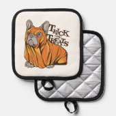 Halloween-Mops Topflappen (Vorderseite/Rückseite)