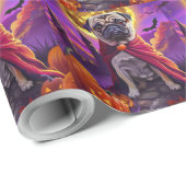 Halloween Mops Vampire Pumpkins Beängstigend Geschenkpapier (Rolleneckpunkt)