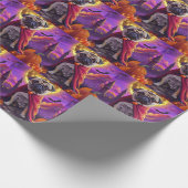 Halloween Mops Vampire Pumpkins Beängstigend Geschenkpapier (Ecke)