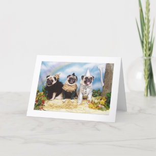 Halloween Möpsen Lion Scarecrow Tinman Karte