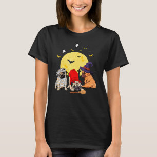 Halloween-Mopshunde-Mumien-Hexe-Dämon-Kostüme T-Shirt